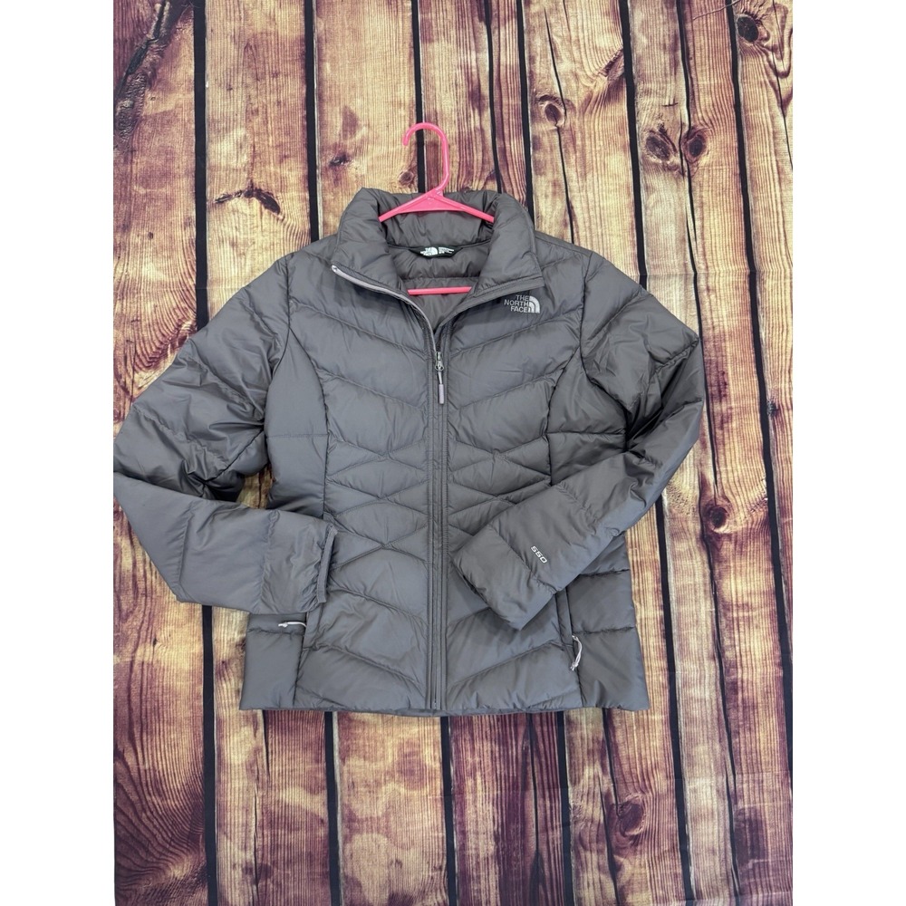 The North Face Women's Gray/Purple Down Puffer Jacket Pockets Regular Fit M